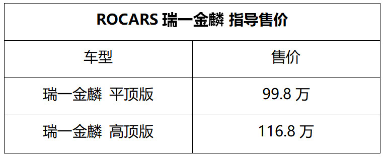 ROCARS奔驰V级定制, 瑞一金麟上市, 99.8万起售